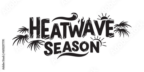 Heatwave season summer vibes tropical climate hot weather summer vacation design vector