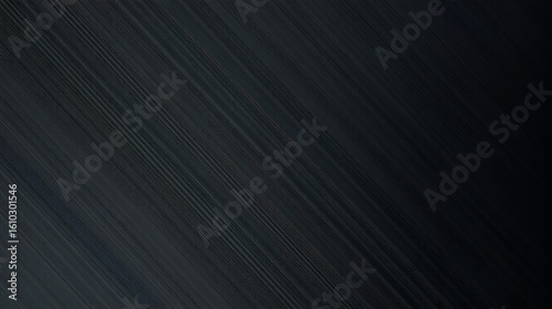 Black fading linear gradient texture. Diagonal striped gradation background. Thin to thick slanted pattern backdrop. Oblique vanishing parallel stroke wallpaper. Vector straight line overlay