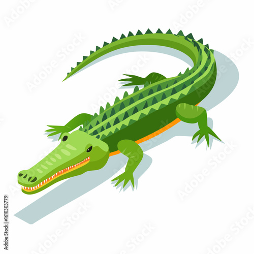 Cartoon Crocodile Illustration: A Vibrant and Playful depiction of wildlife reptile in a modern style