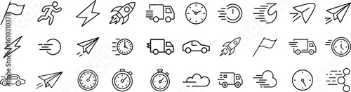 A Speed indicator icon set Vector illustration.	