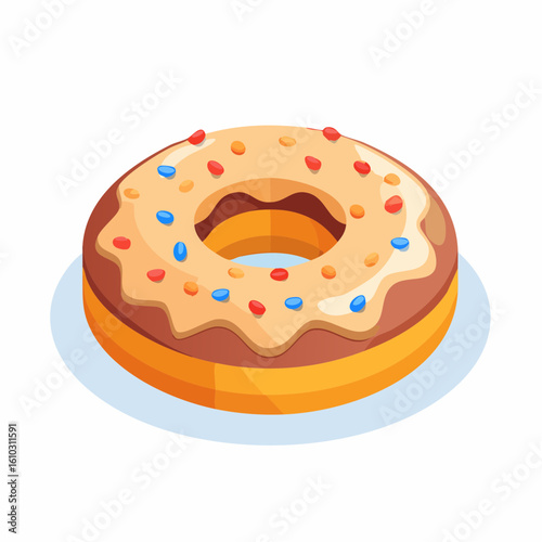 Delicious Donut Delight: A mouthwatering glazed treat with colorful sprinkles illustration