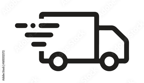 Fast delivery truck icon line style vector