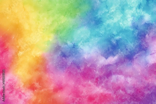 Vibrant tie-dye background with rainbow colors - yellow, green, blue, purple, red, orange, pink on white