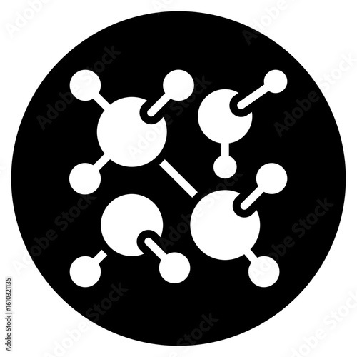 molecules glyph icon