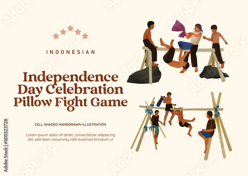 Isolated indonesian independence day traditional game asset illustration