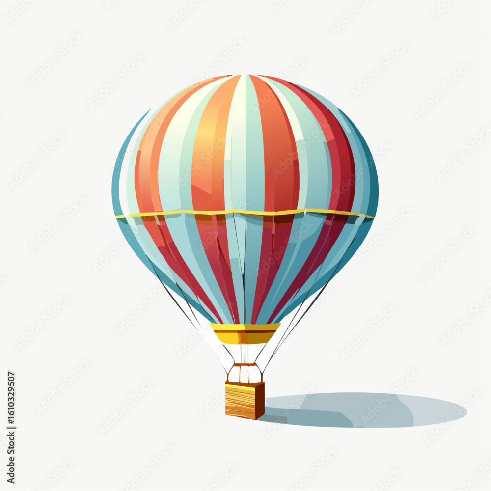Naklejka premium Whimsical hot air balloon soaring high in the sky, a symbol of adventure and freedom