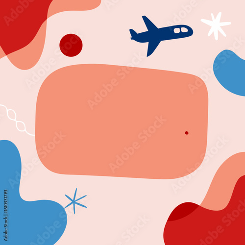 Blank travel alerts illustration featuring a simple template for updates surrounded by colorful elements