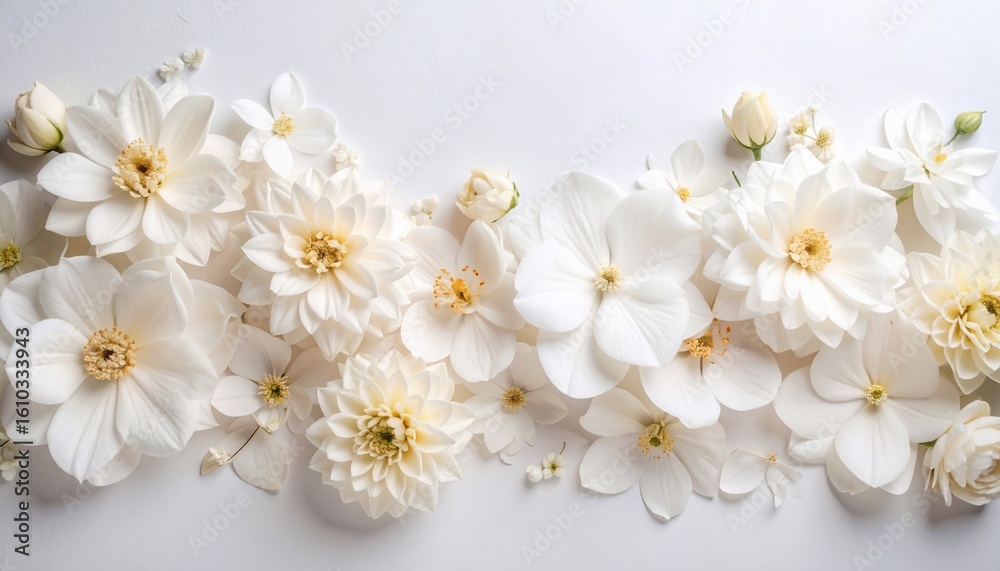 Obraz premium Elegant White Floral Arrangement: A Serene Bloom