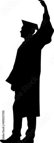 graduated man pose silhouette