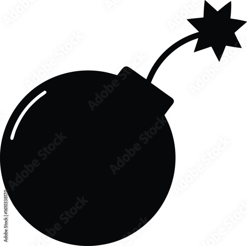 bomb with burning fuse