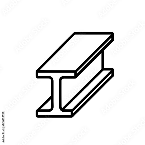 Steel beam icon in outline style representing structural construction element