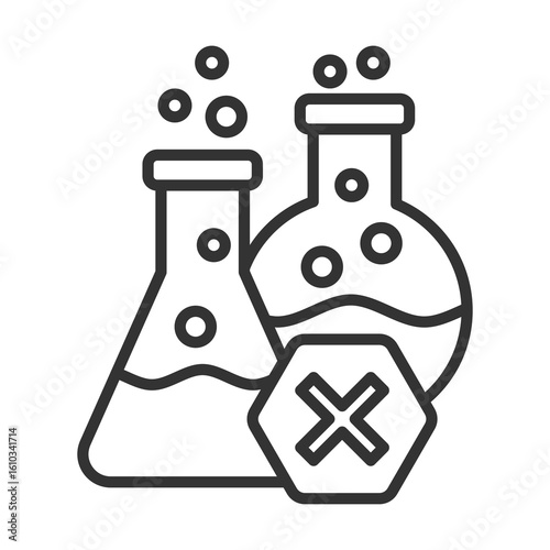 Avoid Chemical Icon Outline Style. Vector Illustration Design