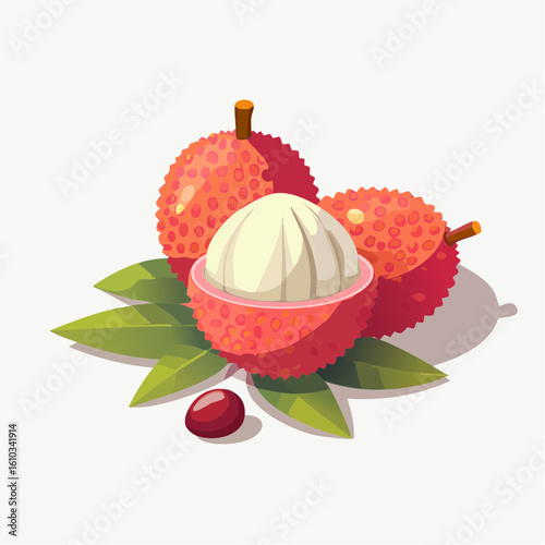 Deliciously Fresh Lychees: A Tropical Still Life in Vibrant Detail and Colors