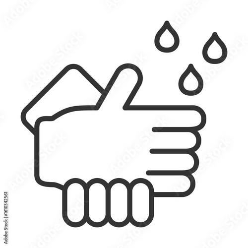 Hand Wash Icon Outline Style. Vector Illustration Design