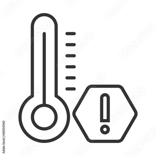 Temperature Limitation Icon Outline Style. Vector Illustration Design