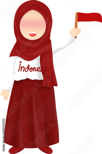 muslim girl indoneisa independence day