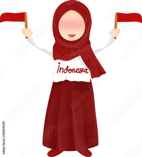 muslim girl indoneisa independence day