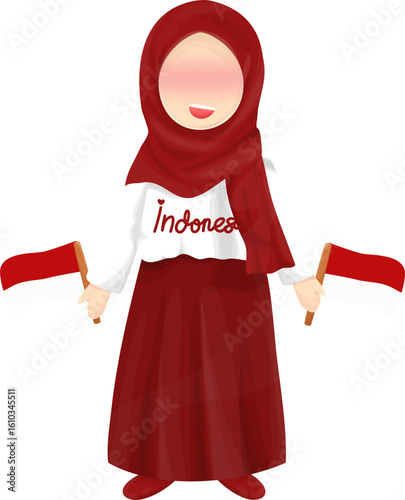 muslim girl indoneisa independence day