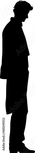 Gentleman standing pose silhouette