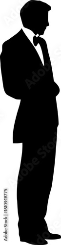 Gentleman standing pose silhouette