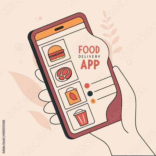 Phone showing menu of fast food items for ordering