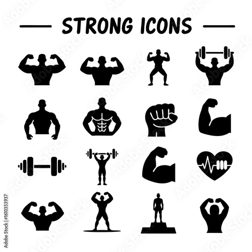 Arm wrestling vector icons for strength and fitness use. Perfect for sports websites, gym advertisements, and fitness related designs.