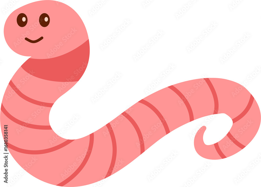 Fototapeta premium cute worms with smiling faces illustration