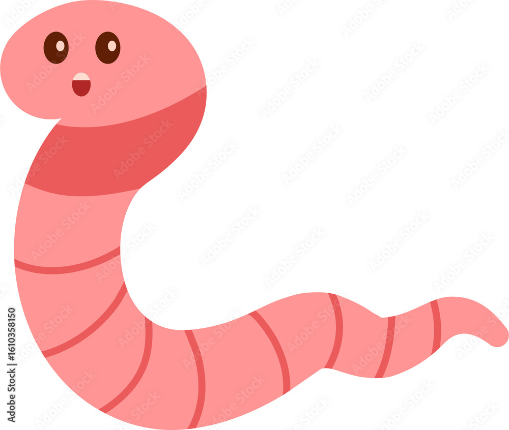 Fototapeta premium Cute cartoon worms in playful poses