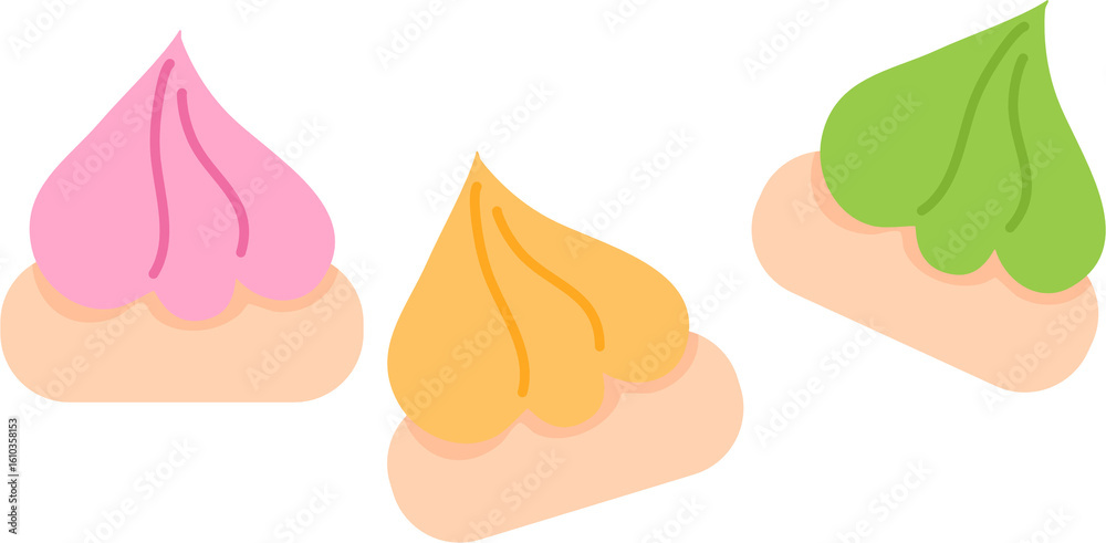 Naklejka premium Gem Rose Small Biscuits Illustration