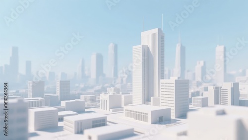 Minimalist Cityscape with Futuristic Skyscrapers