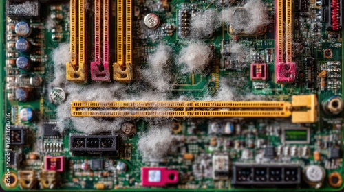 Wallpaper Mural Close-up of a dirty circuit board Torontodigital.ca