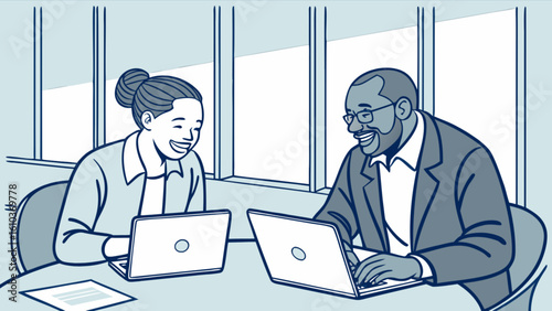 Business meeting collaboration teamwork coworkers office discussion laptop professional communication strategy session
