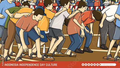 Indonesian traditional game Illustration