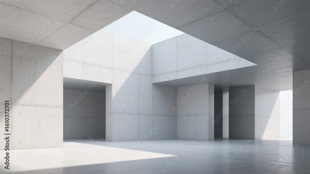 Obraz premium Minimalist Interior with Geometric Light Patterns