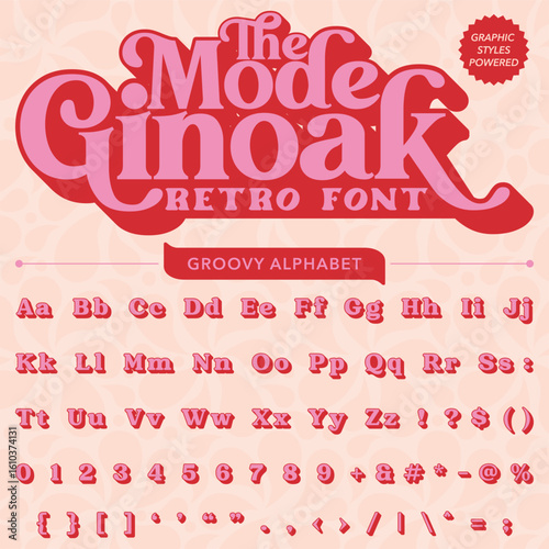Groovy Retro Vintage Script Bold Font alphabet vector file