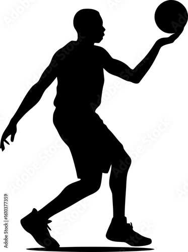 Basketball Player Dribbling the Ball Silhouette