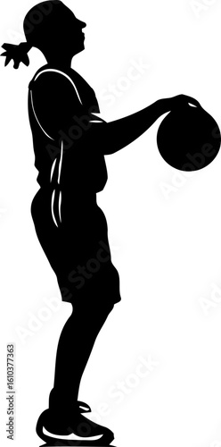 Basketball Player Dribbling the Ball Silhouette