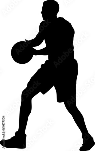 Basketball Player Dribbling the Ball Silhouette