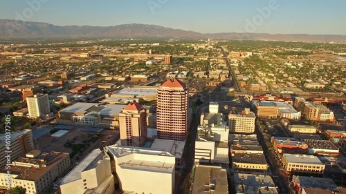 An aerial view of the city of albuquerque, new mexico