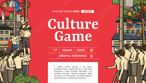 Tourism poster idea Illustration of Traditional Indonesian Culture