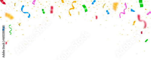 Beautiful celebration party confetti background. Festive decoration vector illustration