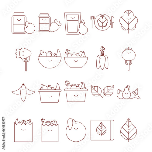 Healthy Food Basket Vector Icon