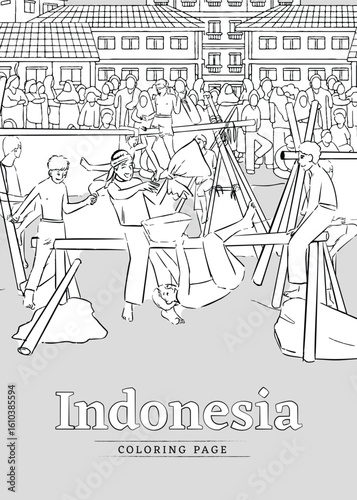 Illustrated Sketch of Indonesias Independence Celebration in Tourism