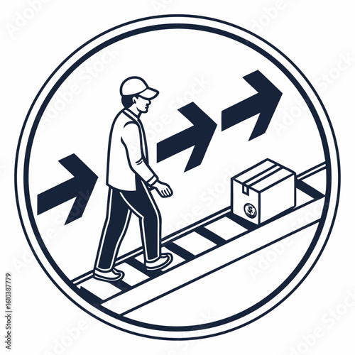 
a man walking on a train track