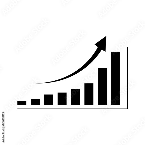 business graph with arrow vector design