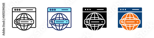 Domain Registration All In One Icon Multi Styles Vector Set