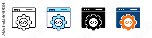 Web Development All In One Icon Multi Styles Vector Set