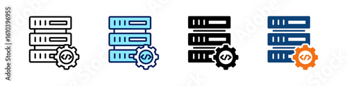 Php Hosting All In One Icon Multi Styles Vector Set