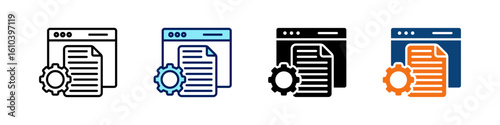 Technical Documentation All In One Icon Multi Styles Vector Set