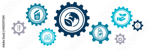 Zero waste vector illustration. Green concept with icons related to minimalism, sustainable living, frugalism or no plastic lifestyle, resource saving, ecology, using eco-friendly recyclable products.